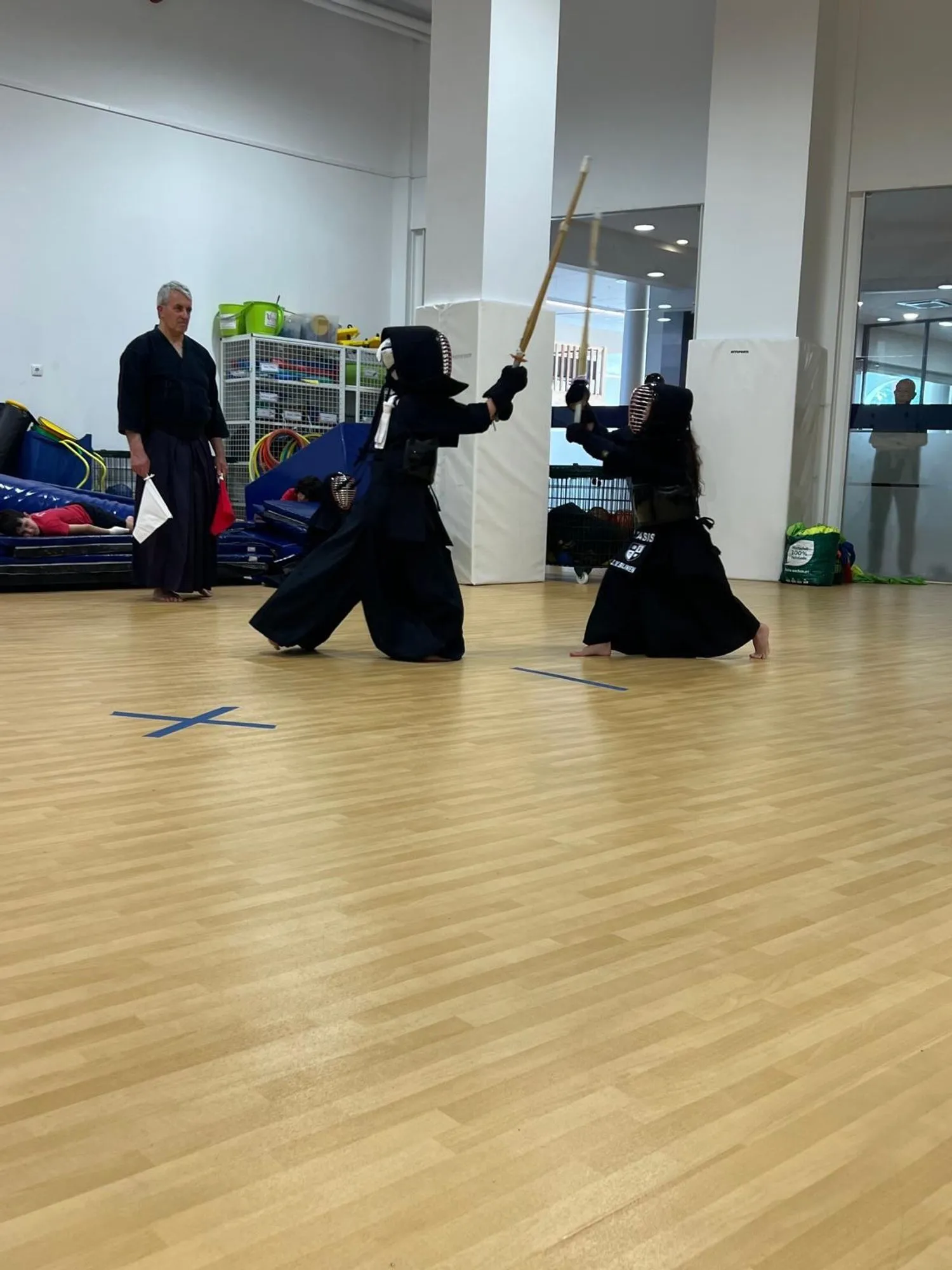 A sparring exchange during the competition